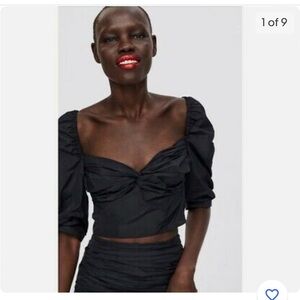 Zara! Zara! Zara! Zara woman’s black satin blouse/top from Zara! Get Zara!